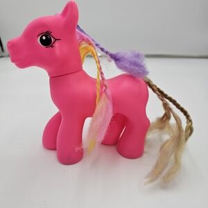 Vintage Pink My Little Pony w/Multicolored Mane and Tale